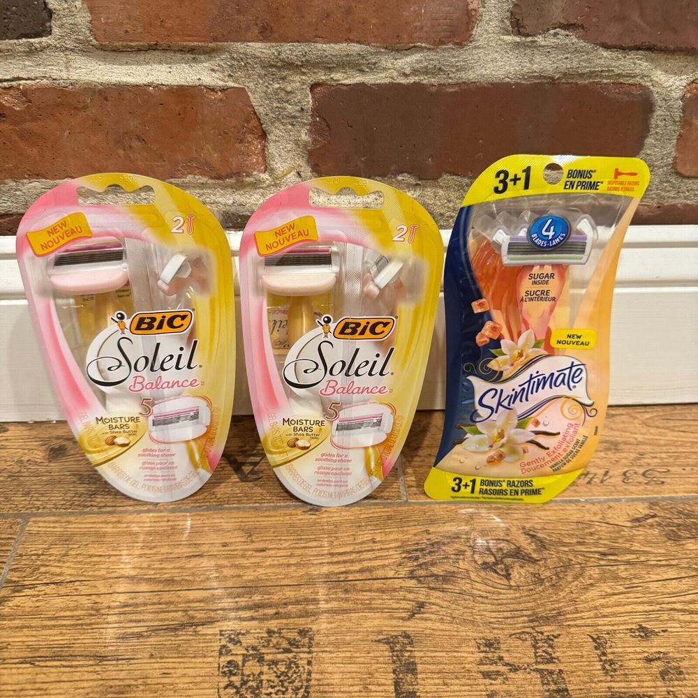 Bic Soleil Balance with Moisture Bars W/shea Butter, Skintimate lot of 3 packs